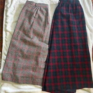 Vintage Plaid Women's Skirt Set -